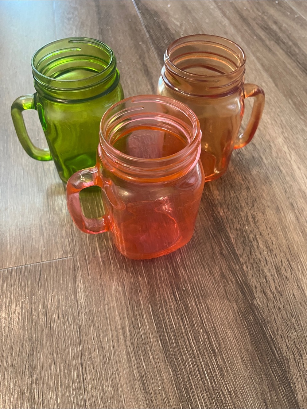 Libbey Colored Mason-Style Glass Mugs - Green, Orange, Amber